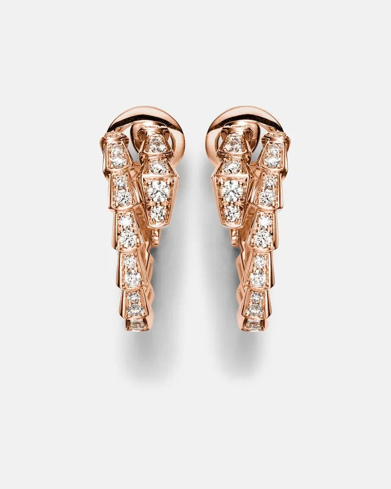 Bulgari Ohrringe Serpenti Viper aus 18kt Roségold mit Diamanten Gold