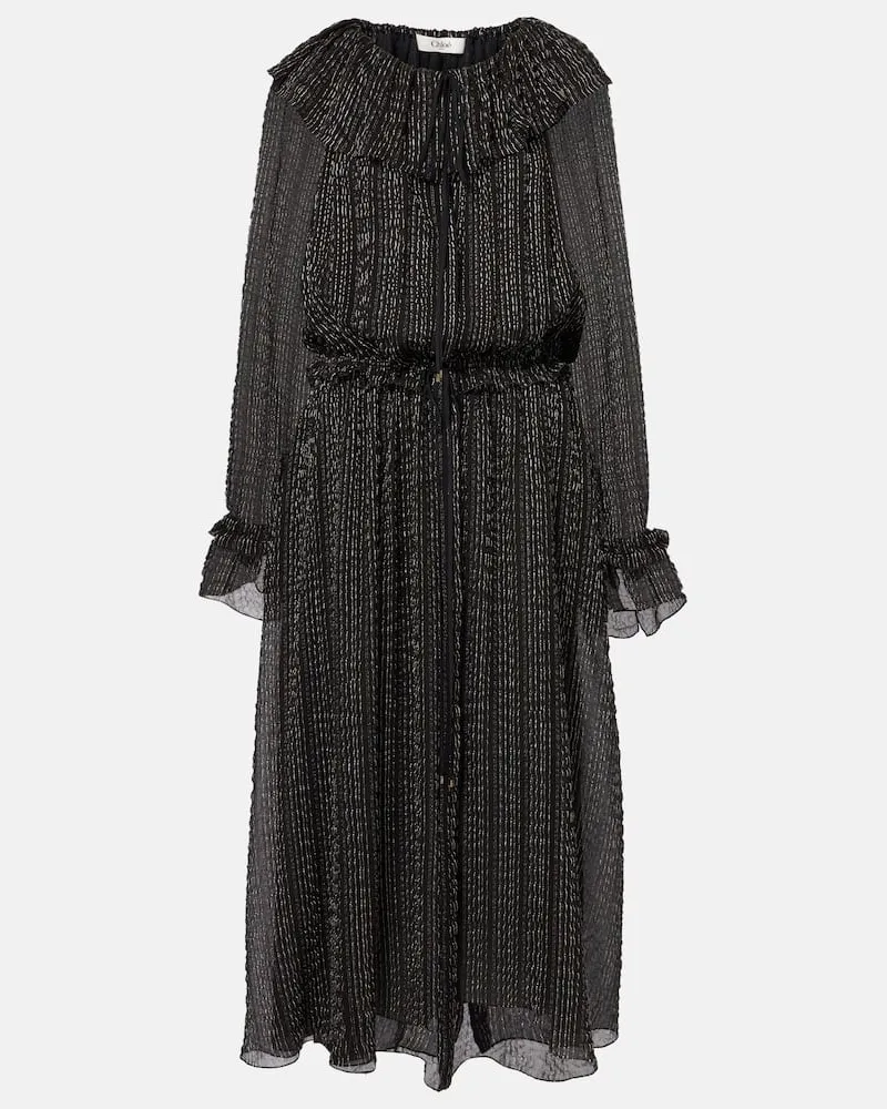 Chloé Chloé Robe aus einem Seidengemisch Schwarz