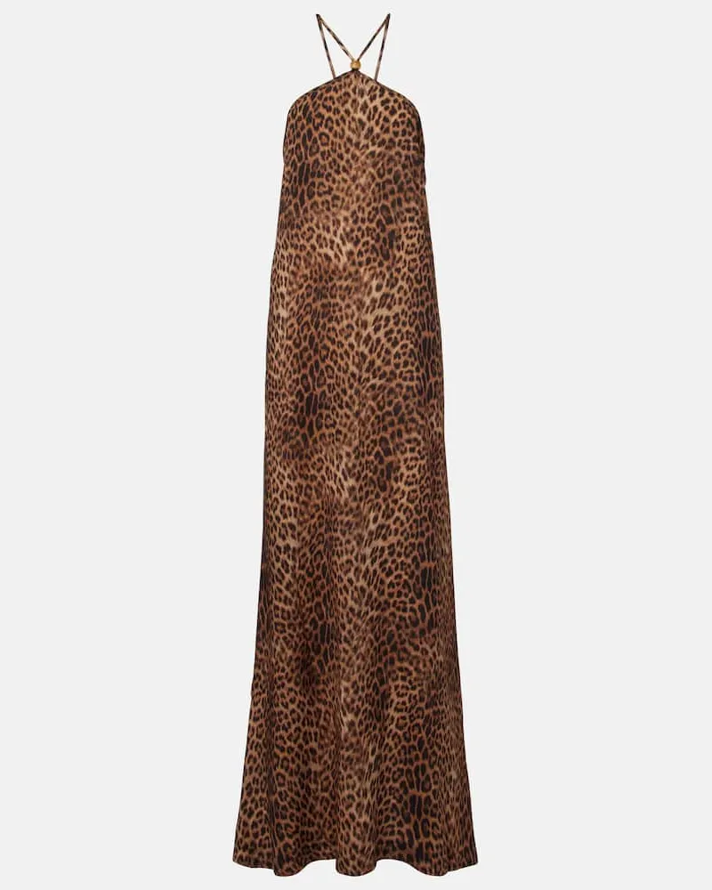 Melissa Odabash Bedrucktes Maxikleid Sage Braun