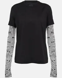 Givenchy T-Shirt 4G aus Baumwoll-Jersey mit Tuell Schwarz