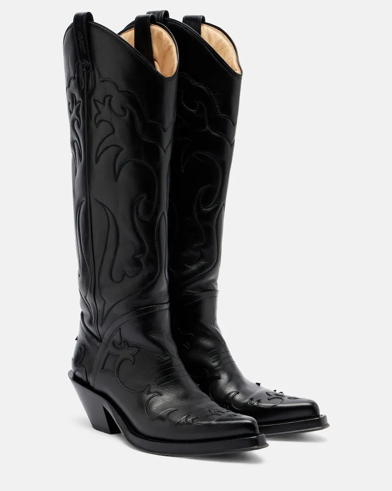 Gabriela Hearst Westernstiefel Capitana aus Leder Schwarz