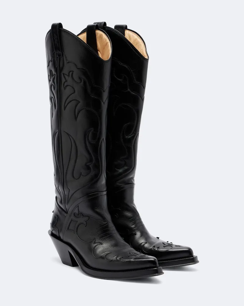 Gabriela Hearst Westernstiefel Capitana aus Leder Schwarz