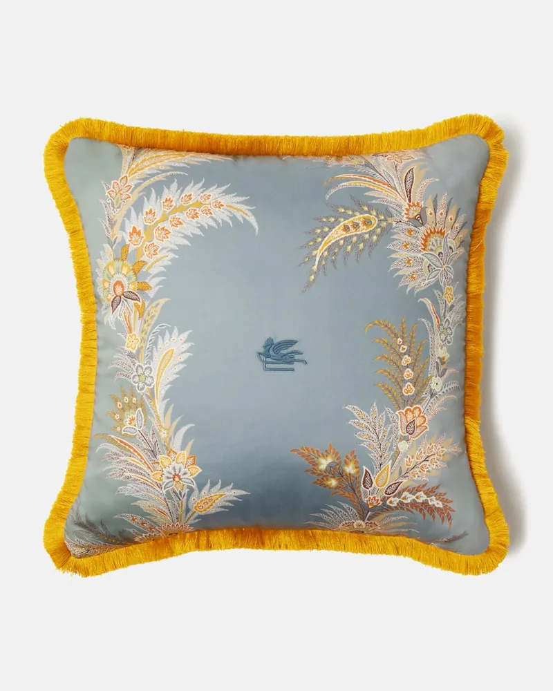 Etro Kissen Pegaso aus Baumwolle Blau