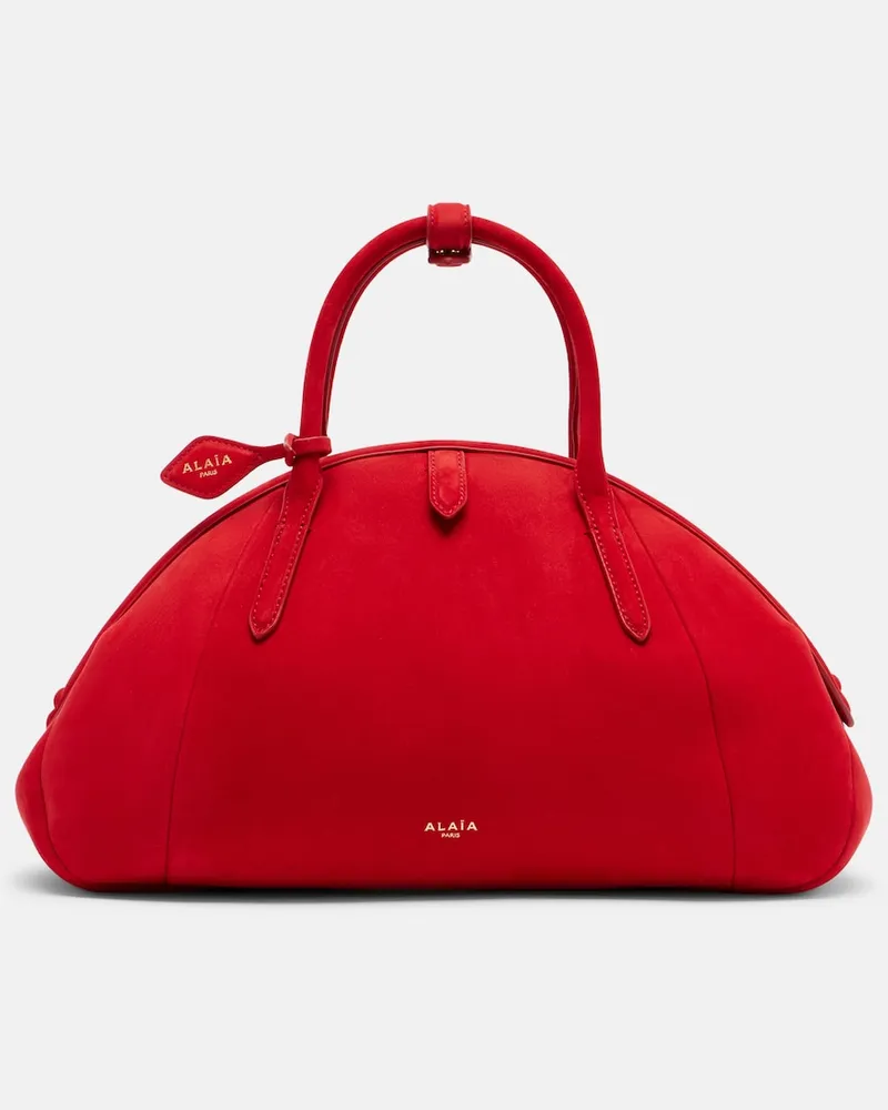 Alaïa Alaïa Henkeltasche Purse Small aus Veloursleder Rot