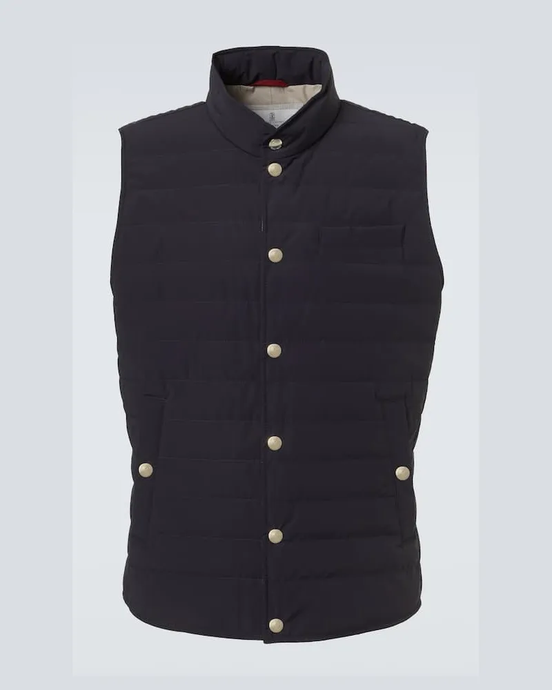 Brunello Cucinelli Wattierte Weste Blau