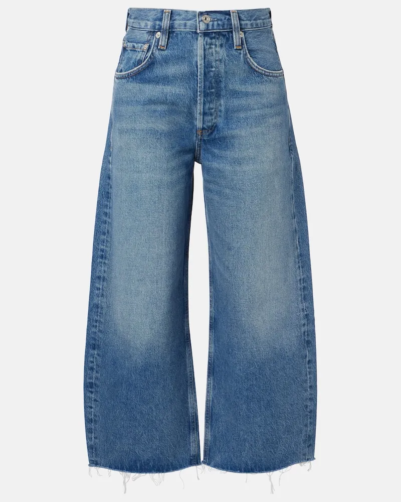 Citizens of humanity Wide-Leg Cropped Jeans Ayla Blau