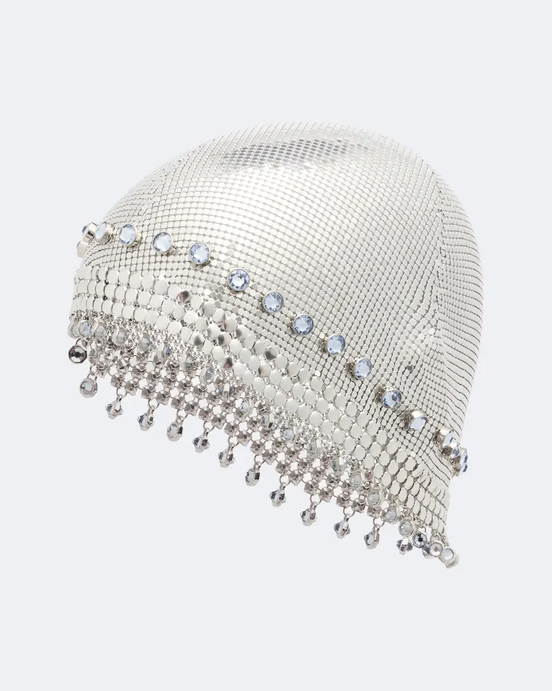 Paco Rabanne Verzierzte Mütze aus Chainmail Silber