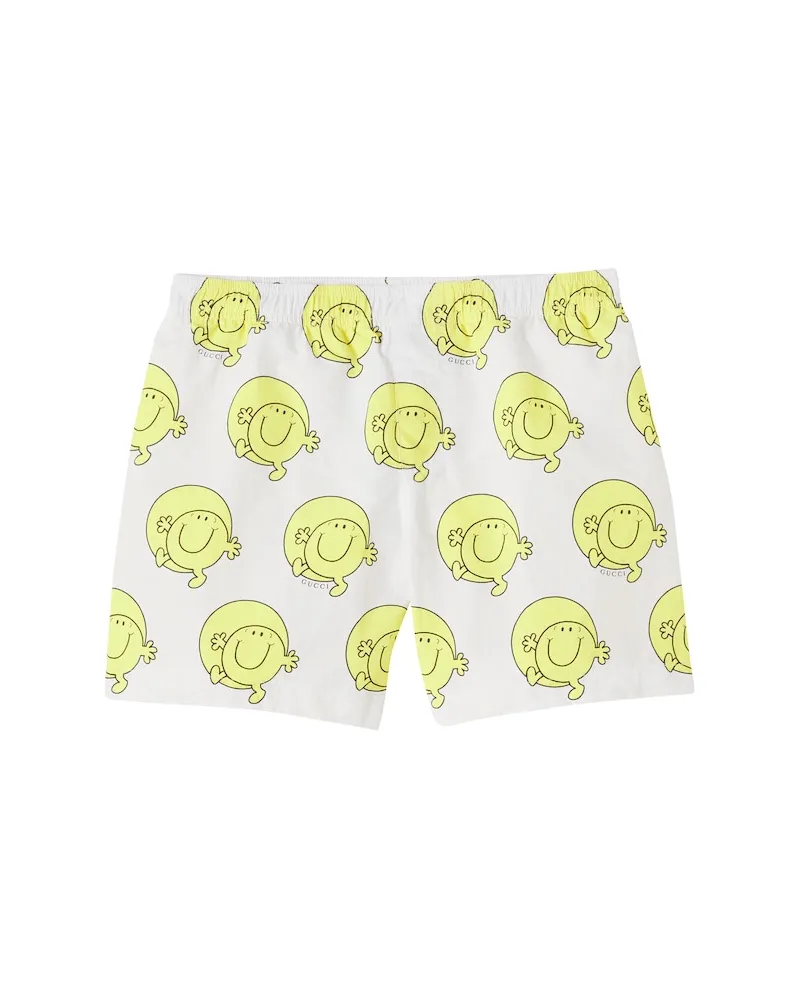 Gucci X Mr. Men Badeshorts Little Miss Weiß