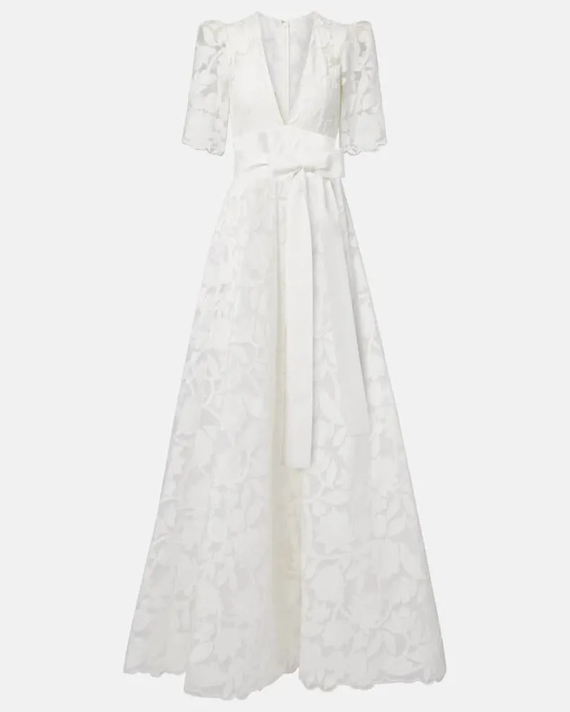 Elie Saab Bestickte Robe Weiß