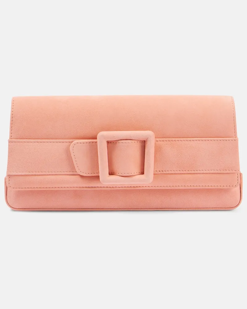 Manolo Blahnik Clutch Maygot aus Veloursleder Pink