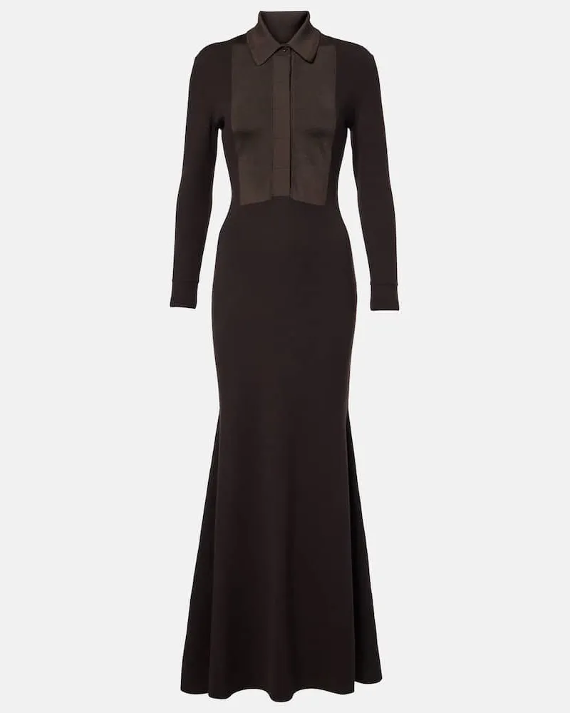 Tom Ford Maxikleid aus einem Wollgemisch Braun