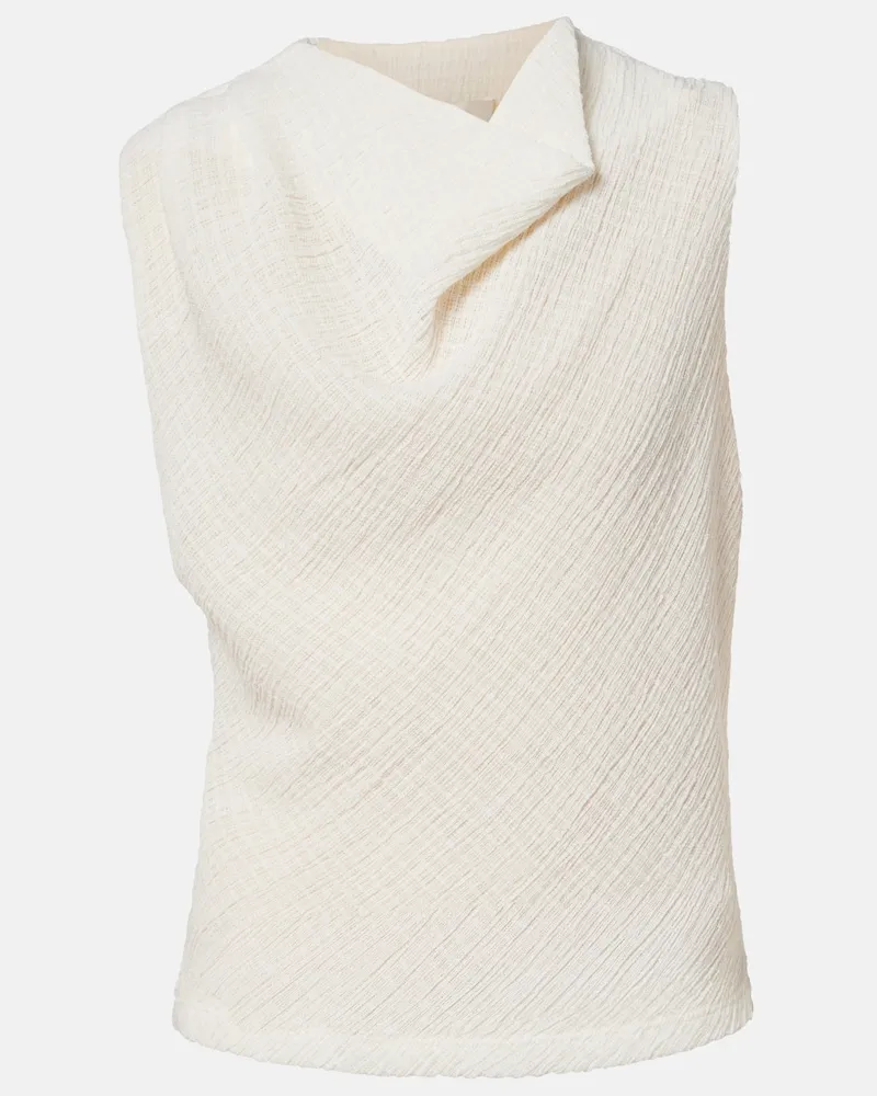 Vince Top aus Strick Weiß