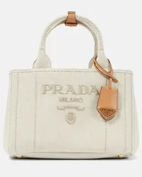 Prada Tote Giardiniera Medium aus Canvas Beige