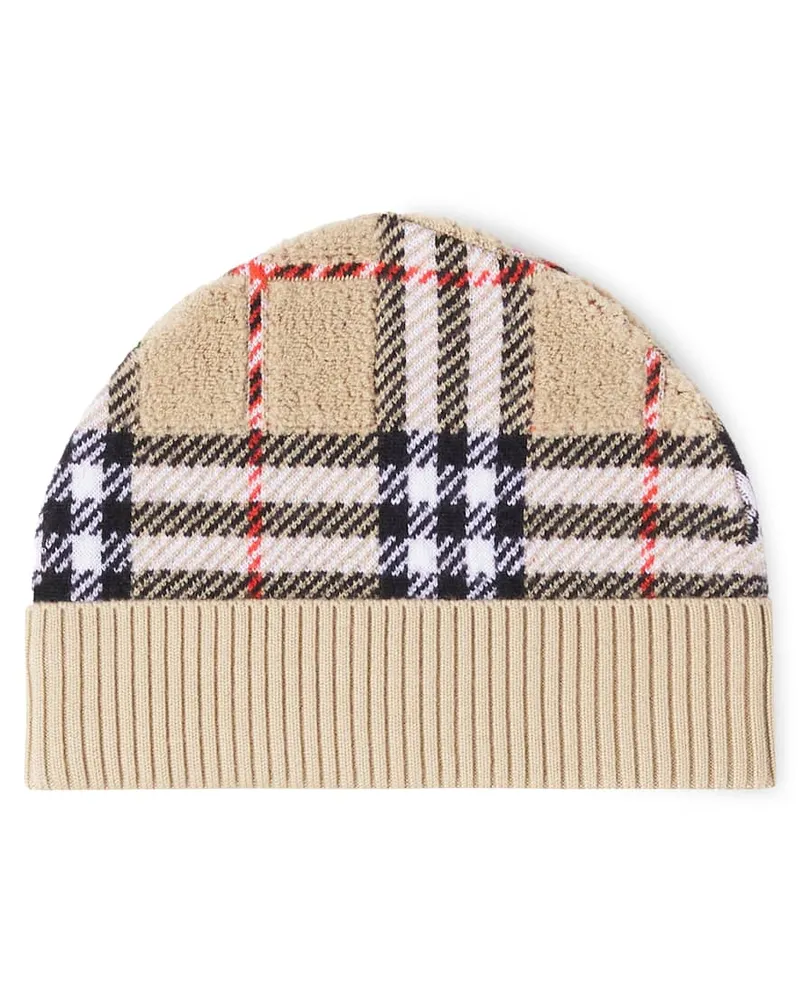 Burberry Mütze Burberry Check aus Wolle Beige