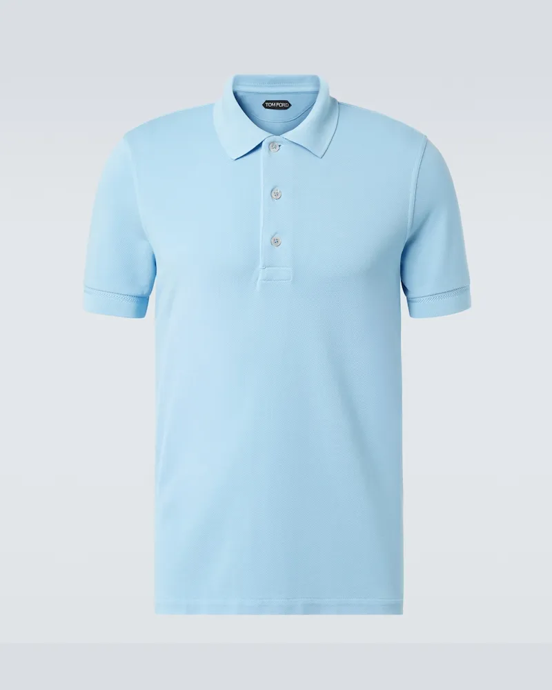 Tom Ford Polohemd aus Jersey Blau