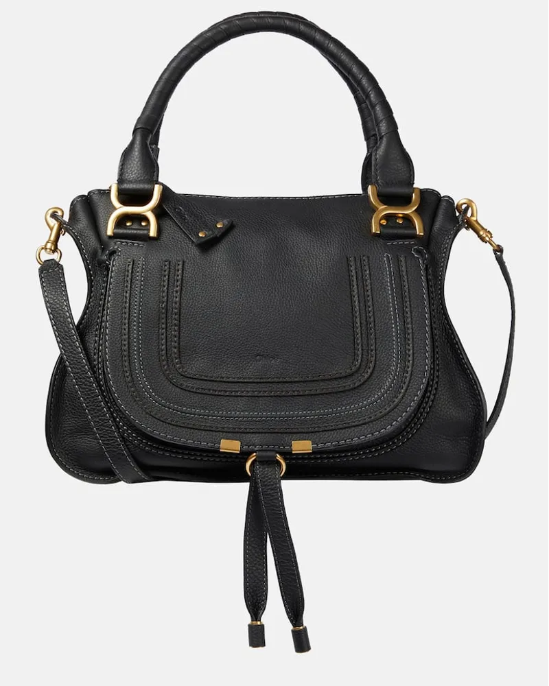 Chloé Chloe Tote Marcie Medium aus Leder Schwarz