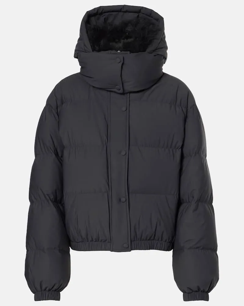 Yves Salomon Daunenjacke mit Shearling Schwarz