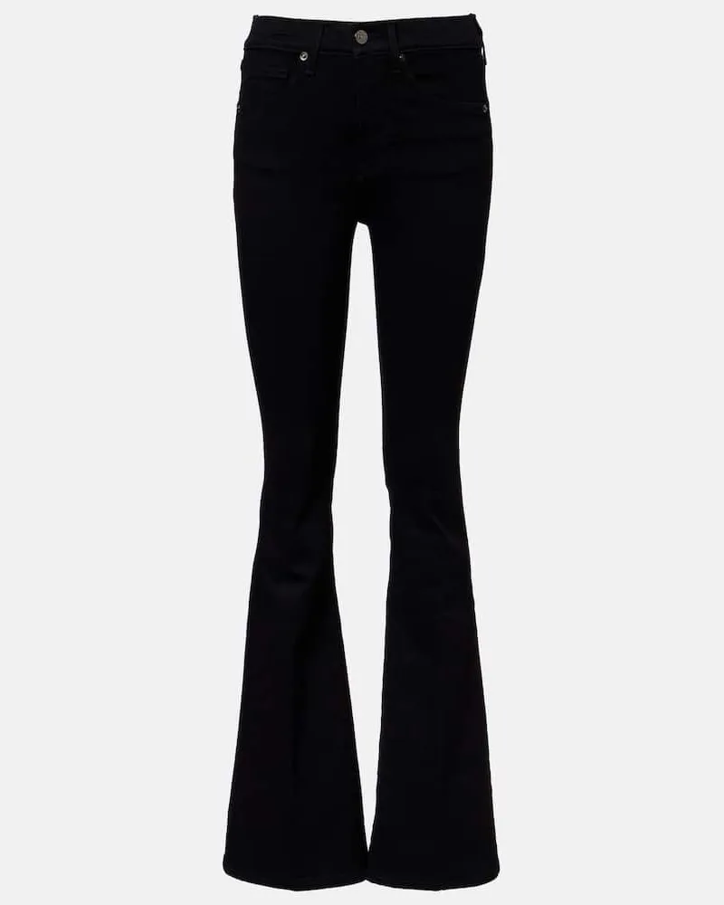 Veronica Beard High-Rise Flared Jeans Beverly Schwarz