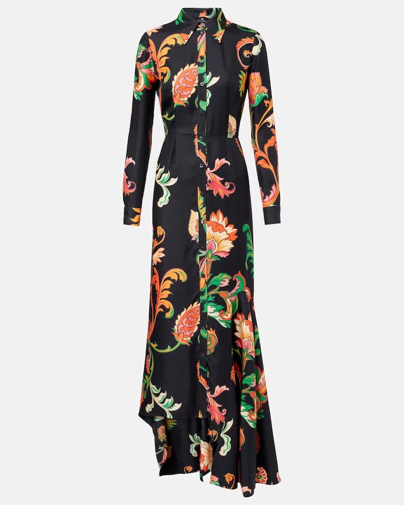 Etro Hemdblusenkleid aus Seide Schwarz