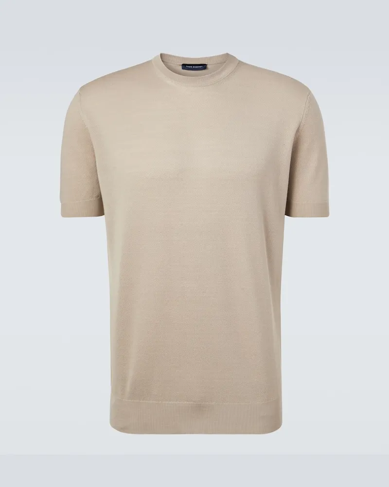Thom Sweeney T-Shirt aus Wolle Beige