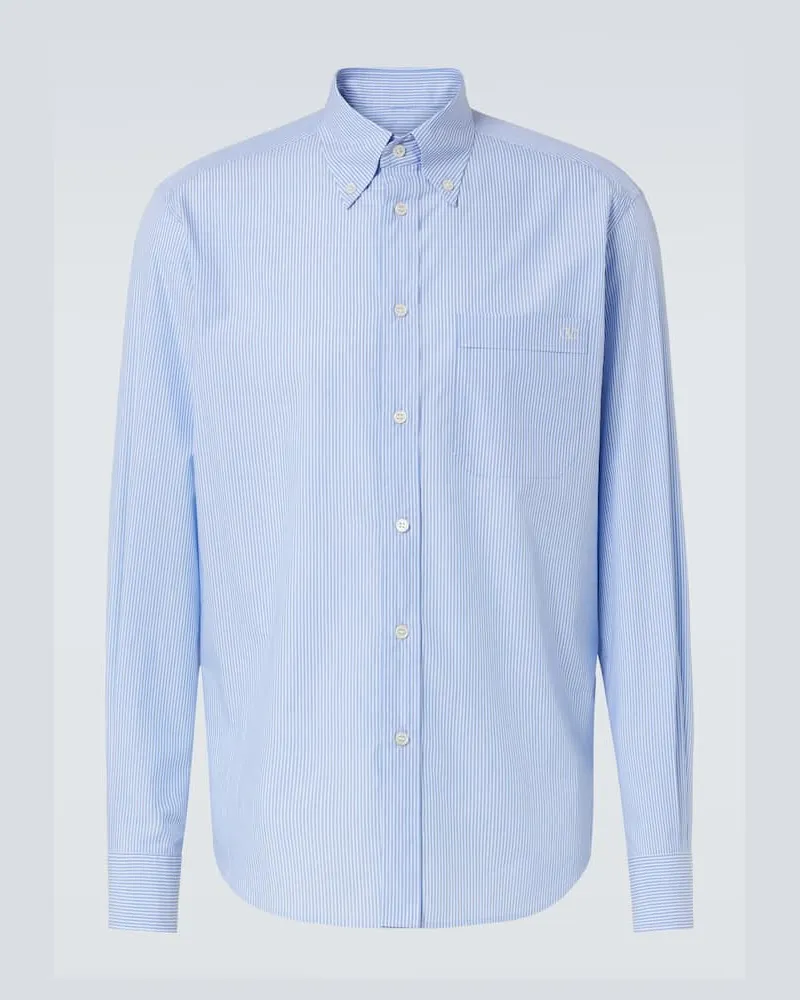 Valentino Garavani Hemd VLogo aus Baumwolle Blau