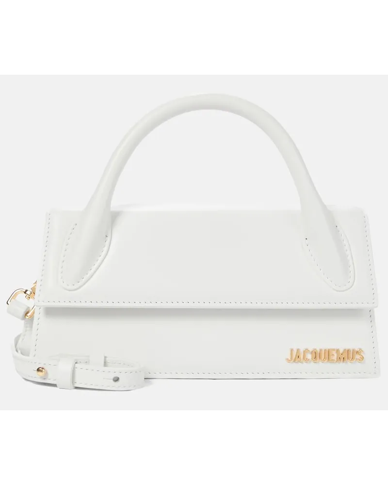 Jacquemus Tote Le Chiquito Long aus Leder Weiss