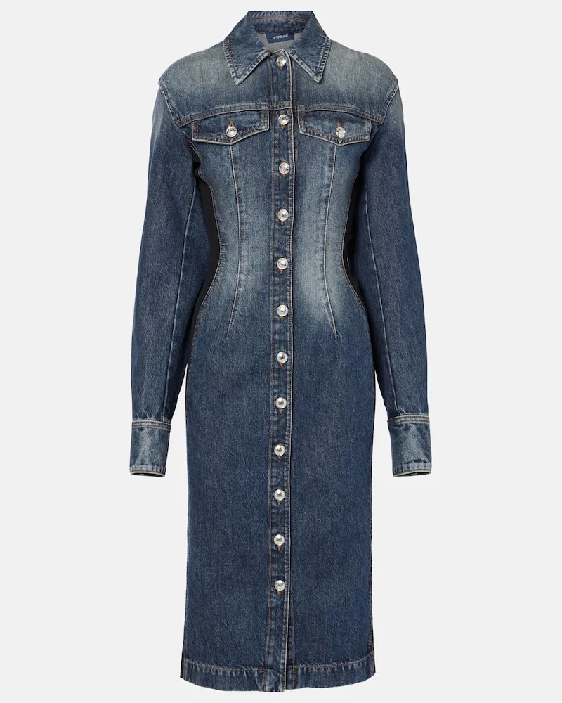 SPORTMAX Midikleid Fiorito aus Denim Lila