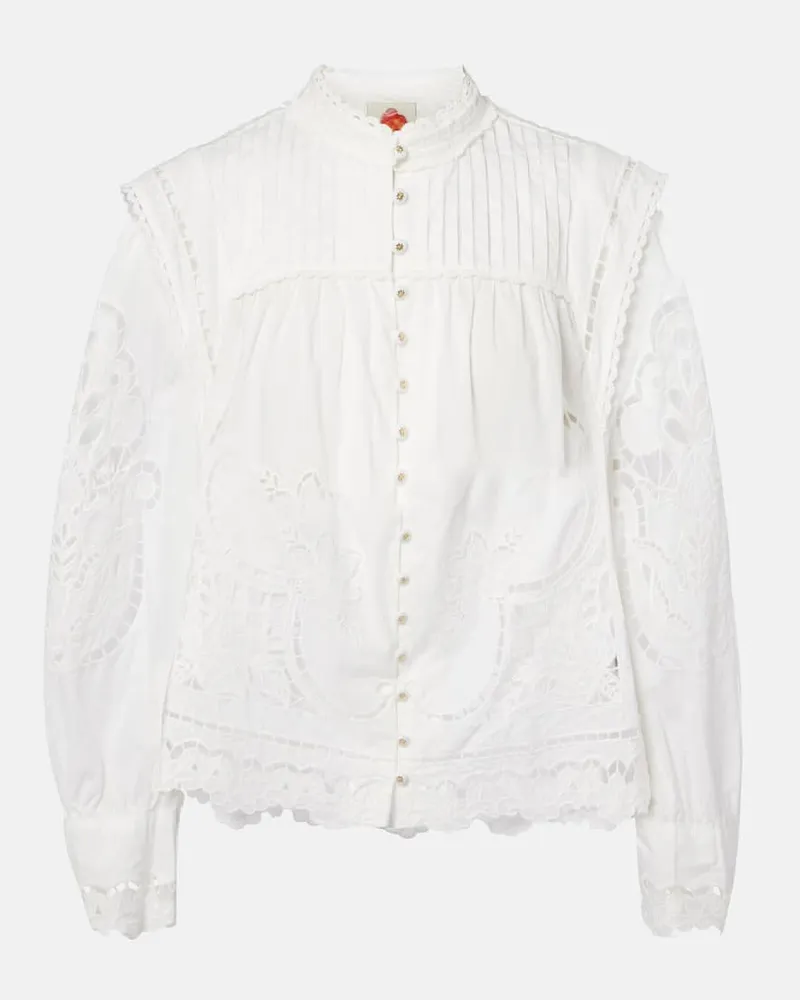 FARM Rio Bestickte Bluse aus Baumwolle Weiß