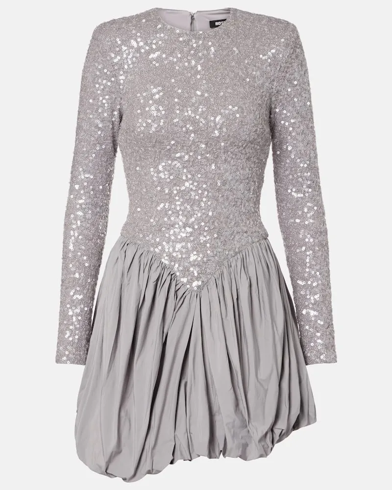 ROTATE Birger Christensen Minikleid mit Pailletten Grau