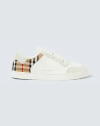 Burberry Sneakers  Check aus Leder Beige