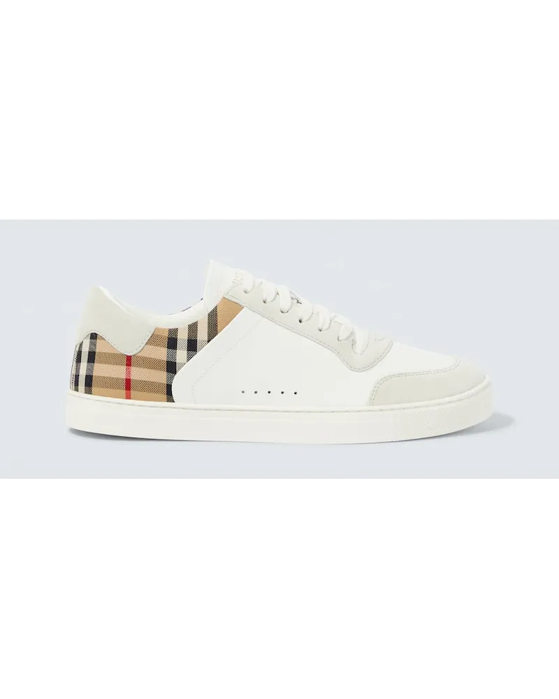 Burberry Sneakers  Check aus Leder Beige