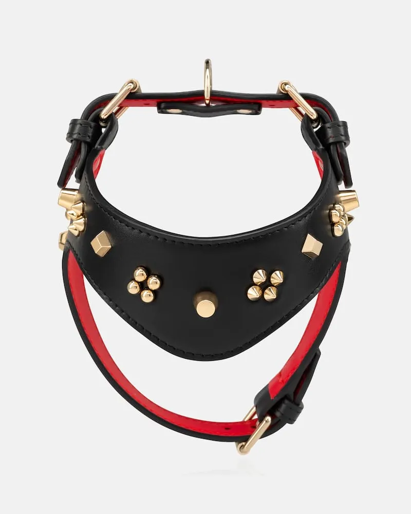 Christian Louboutin Geschirr für Hunde Loubiharness S aus Leder Schwarz