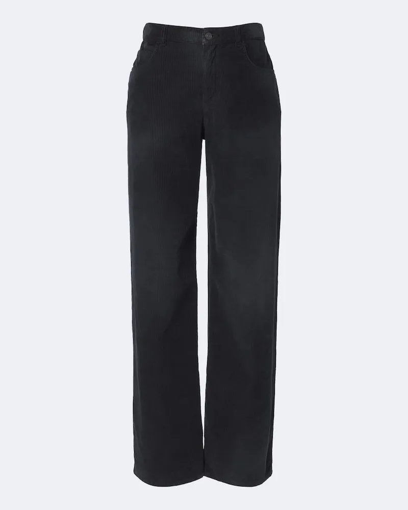 The Row Hose Eglitta aus Baumwoll-Cord Schwarz