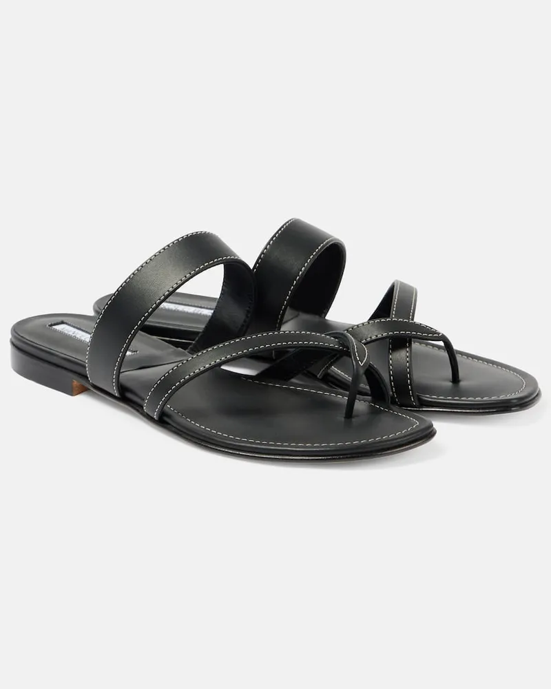 Manolo Blahnik Sandalen Susacru aus Leder Schwarz