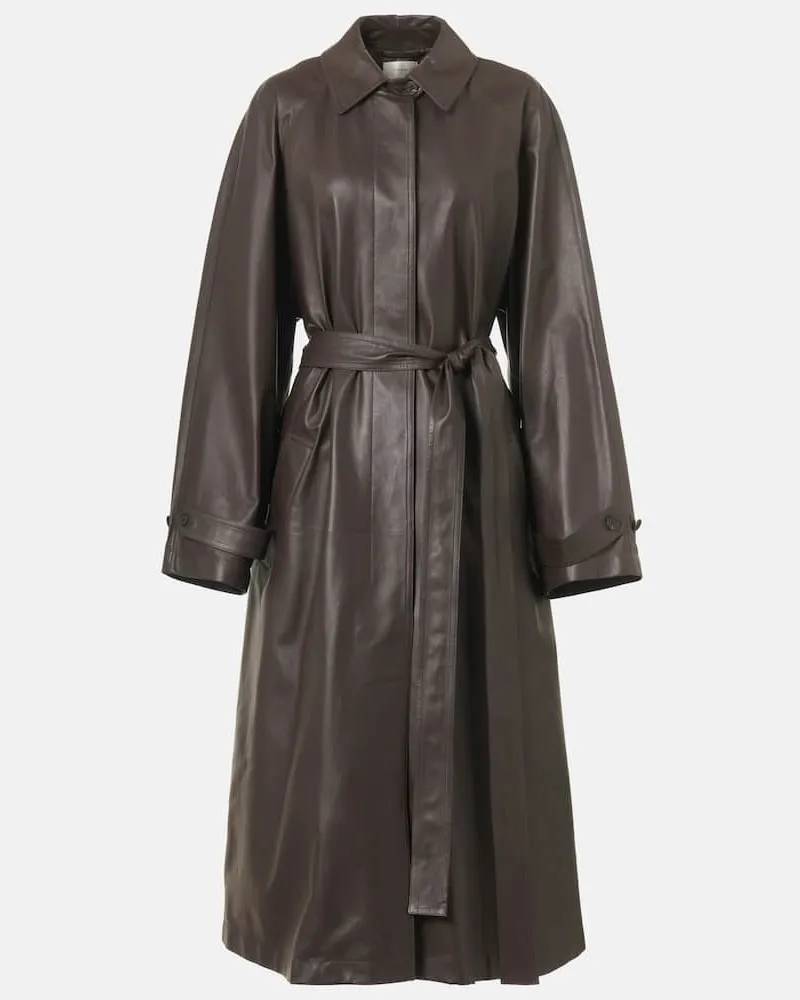 The Row Mantel Ryota aus Leder Braun