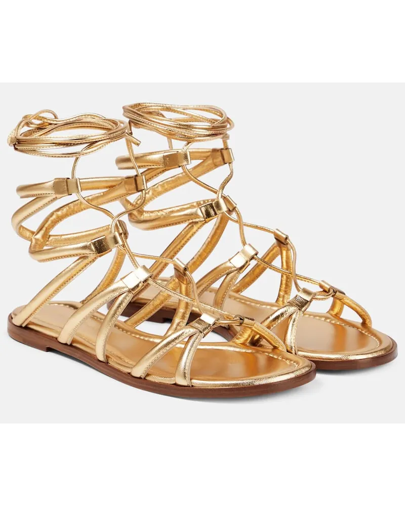 Gianvito Rossi Sandalen Vesta aus Metallic-Leder Gold