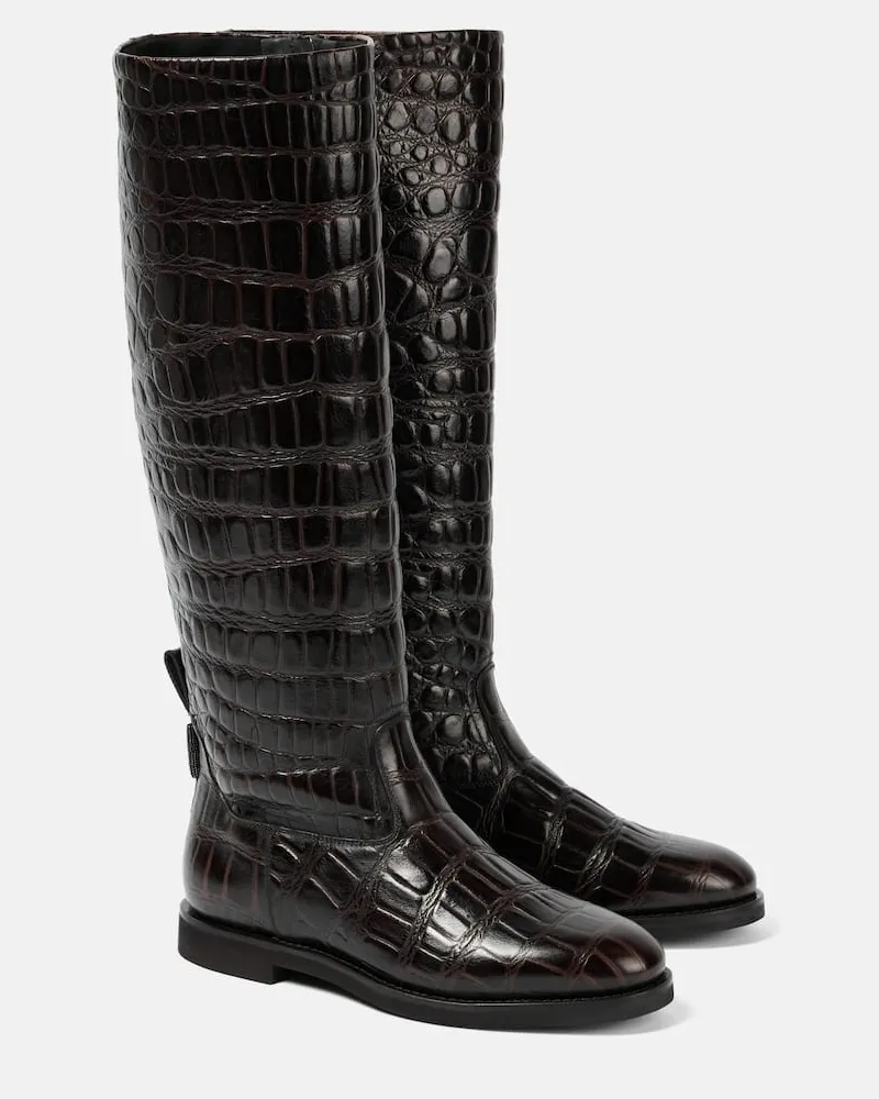 Brunello Cucinelli Stiefel aus Leder Braun