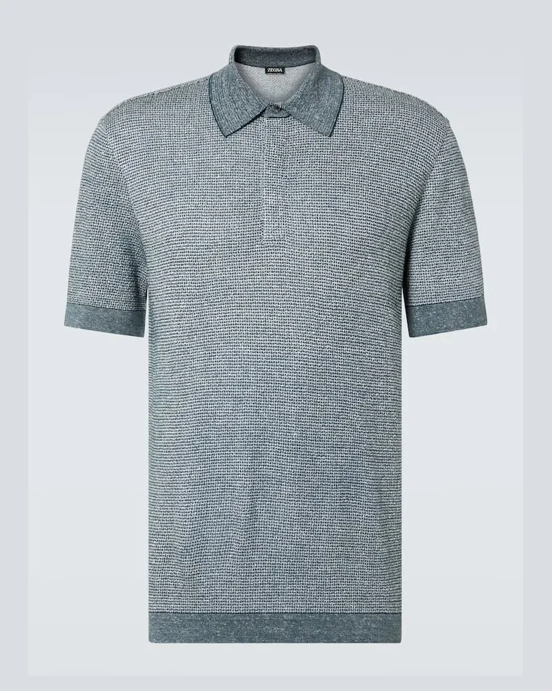 Ermenegildo Zegna Polohemd aus einem Baumwollgemisch Blau