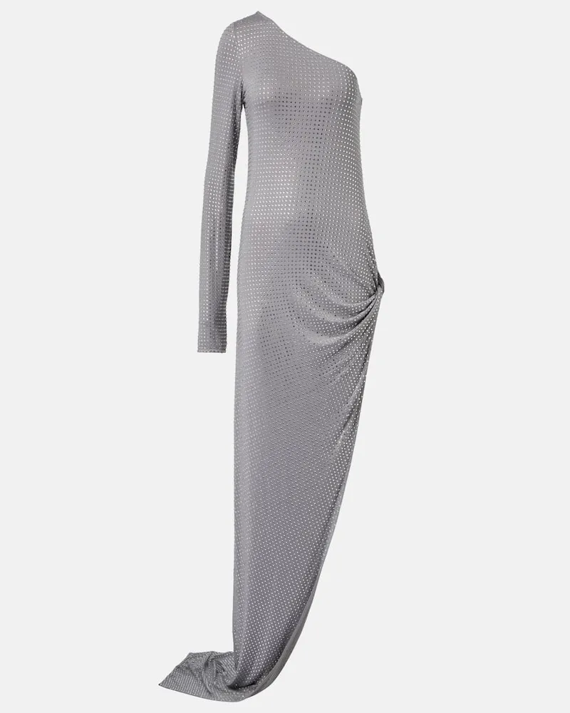ATTICO One-Shoulder-Robe mit Kristallen Grau