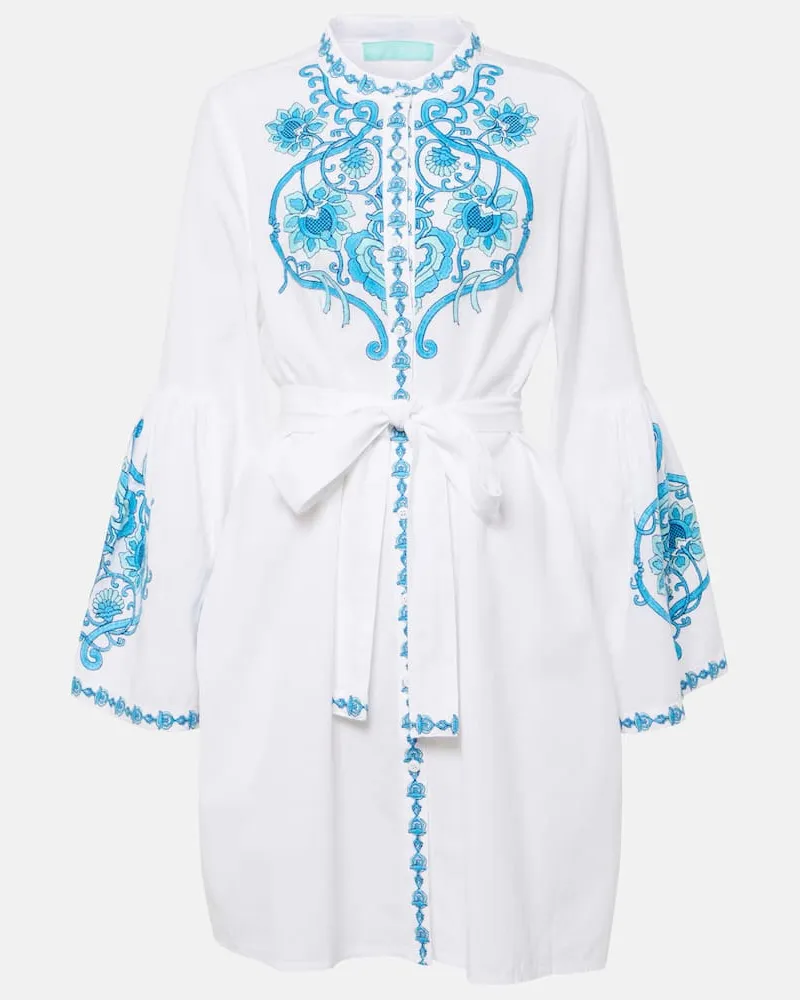 Melissa Odabash Minikleid Everly aus Baumwolle und Leinen Weiß