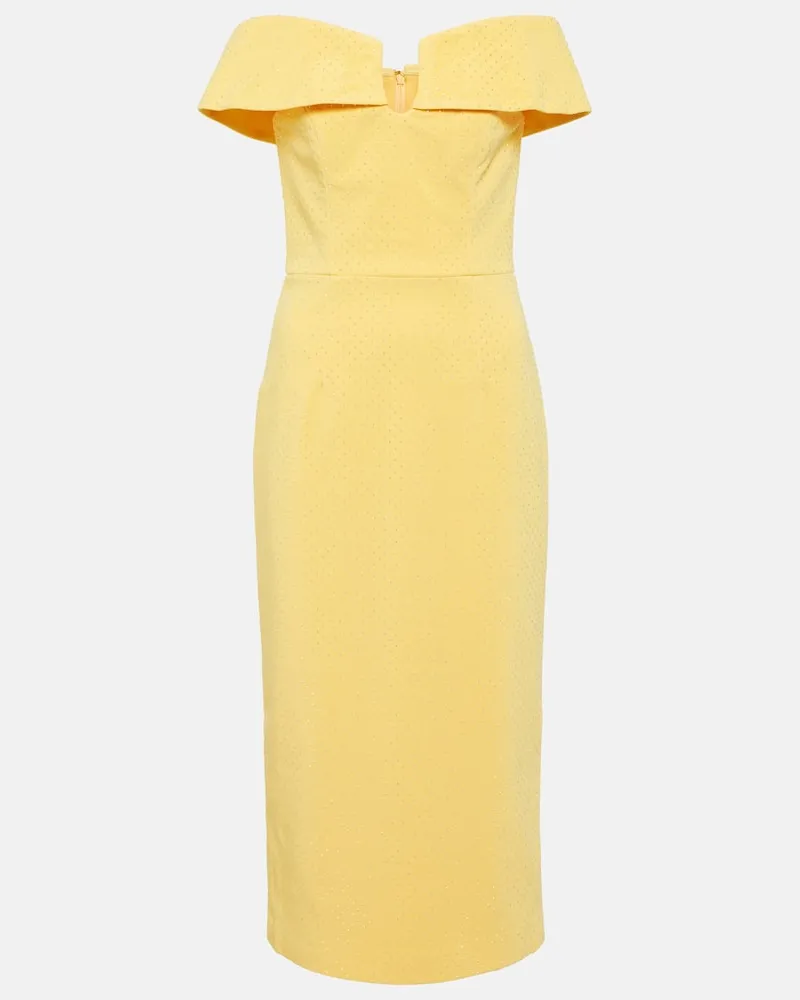 Rebecca Vallance Verziertes Midikleid Lumiere Gelb