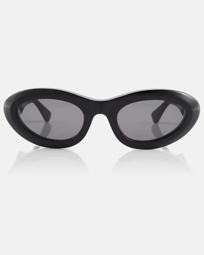 Bottega Veneta Ovale Sonnenbrille Schwarz