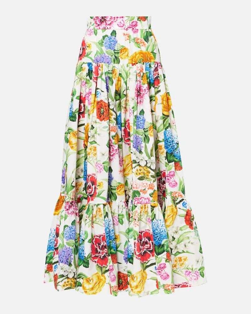 Dolce & Gabbana Maxirock aus Baumwoll-Popeline Weiß