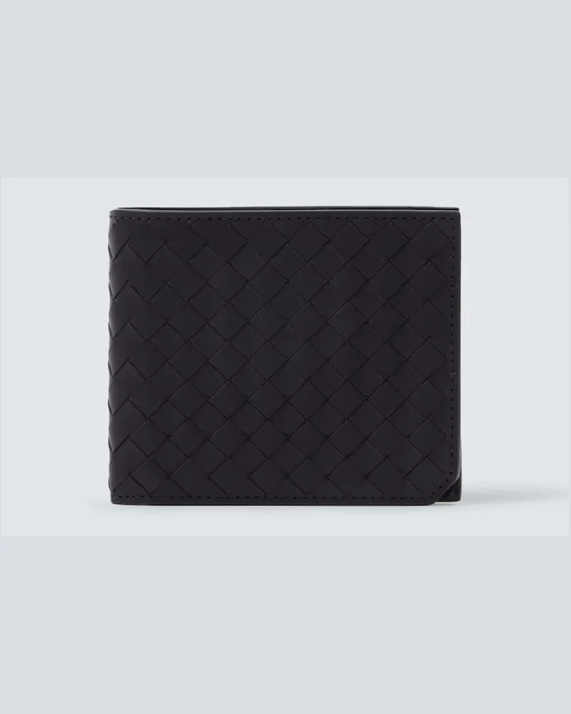 Bottega Veneta Kartenetui Intrecciato aus Leder Schwarz