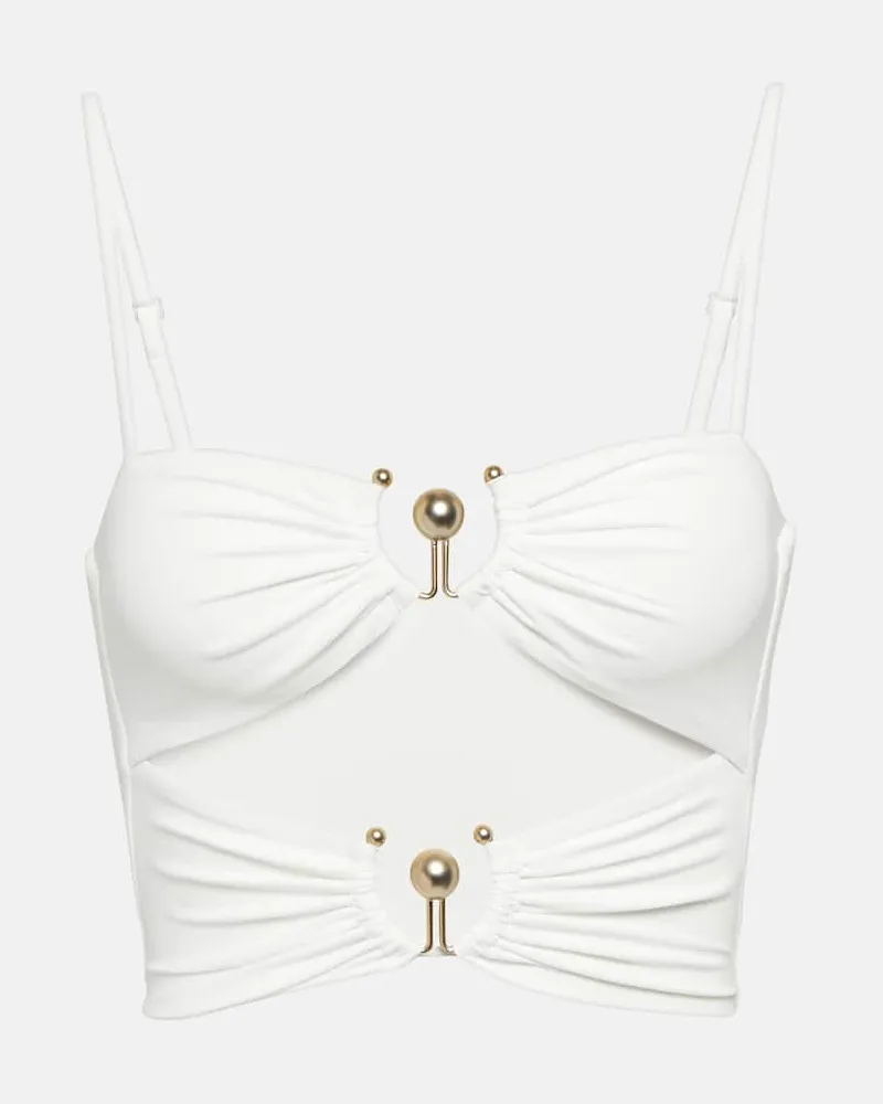 Christopher Esber Bikini-Oberteil Pierced Orbit Weiß