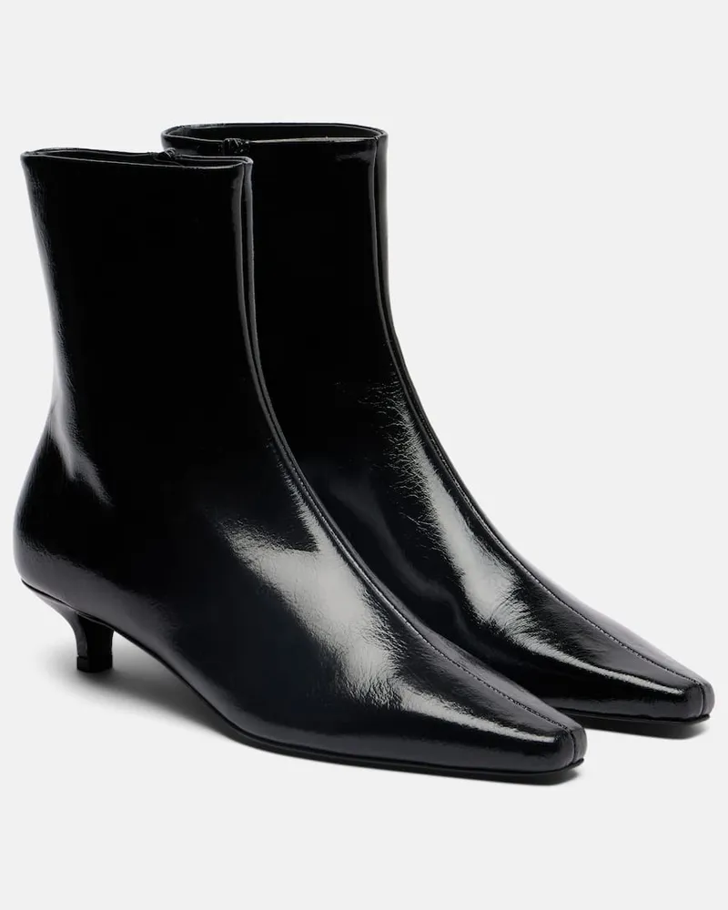 Totême Ankle Boots aus Leder Schwarz