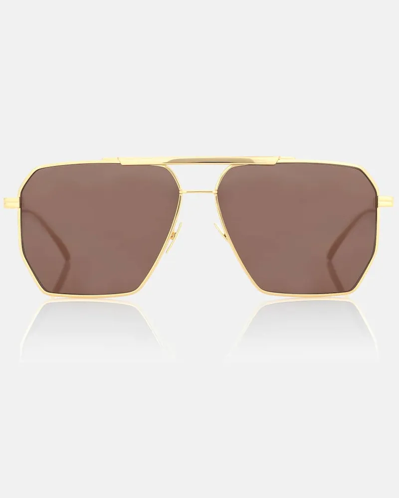 Bottega Veneta Eckige Sonnenbrille Gold