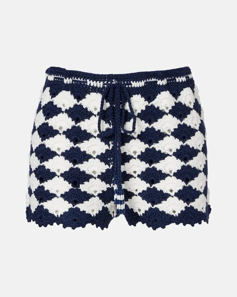 FARM Rio Shorts aus Häkelstrick Blau
