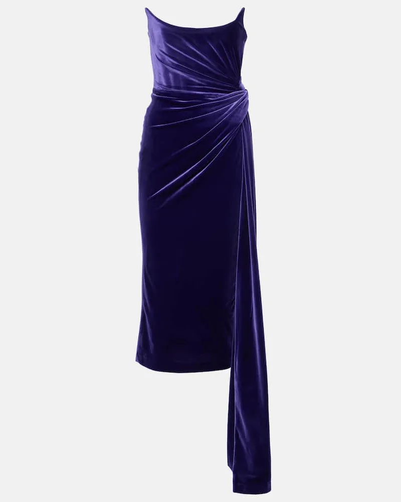 Alex Perry Robe aus Samt Violett