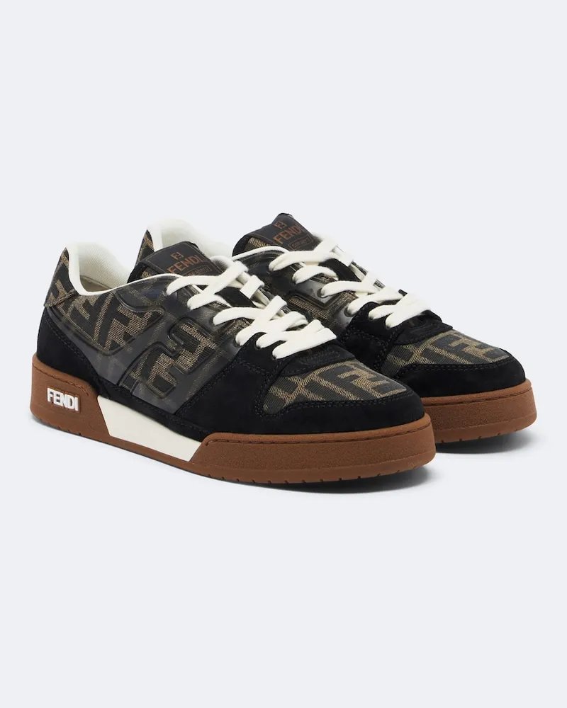 Fendi Sneakers Fendi Match mit Veloursleder Schwarz